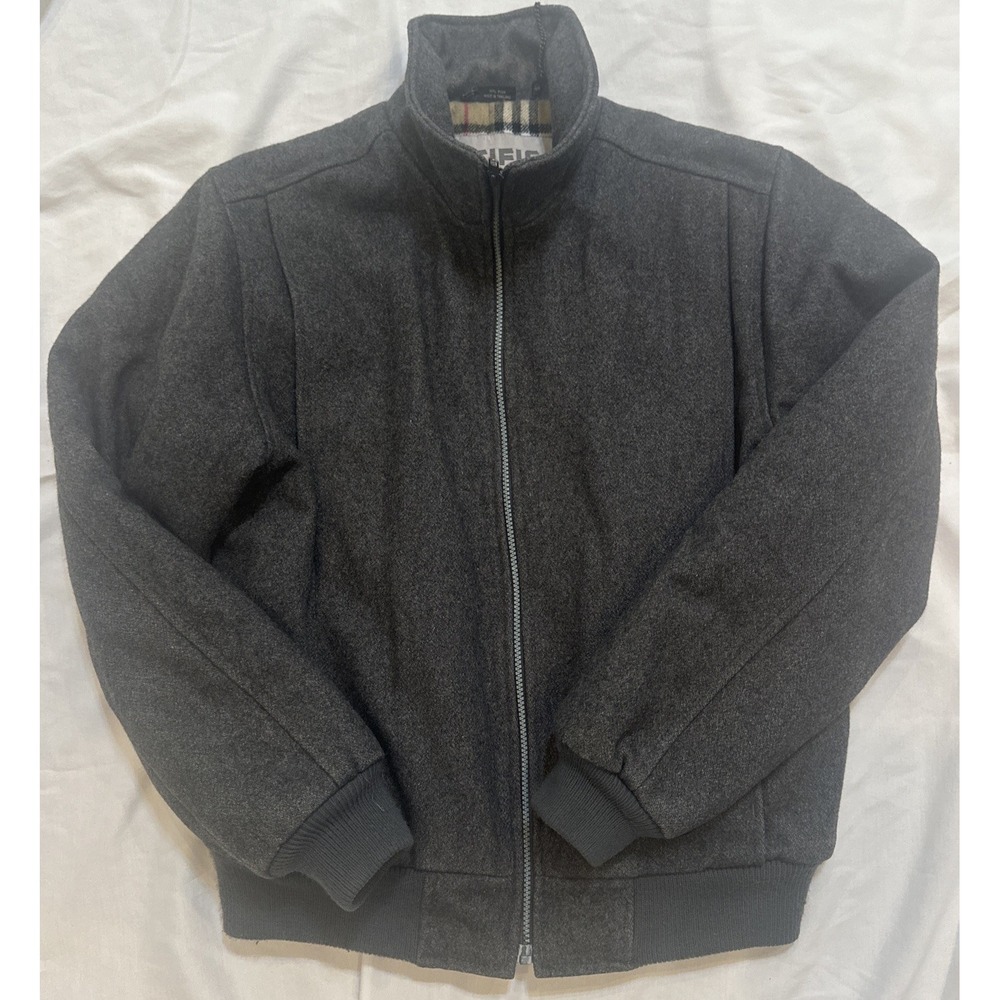 Vtg Pacific Trail Outdoor Wear Gray Wool Blend Heavy Winter Jacket. Mens Sz  Med